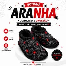 Pantufa BOTINHA masculina peluciada - Aranha - Senza Spina pantufa infantil