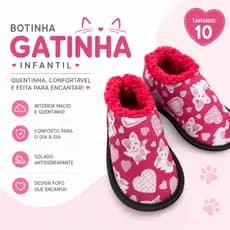 Pantufa BOTINHA feminina peluciada - Gatinha - Senza Spina pantufa infantil
