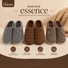 Pantufa Quentinha ESSENCE Forrada Masculina Inverno Antiderrapante Confortável Pelúcia