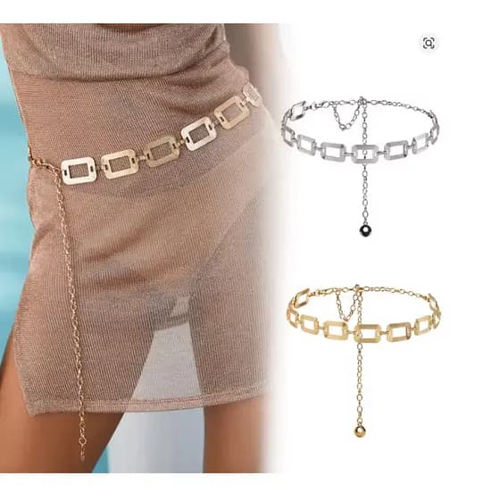 Corrente De Cintura Para Mulheres Cinto De Metal geometrico