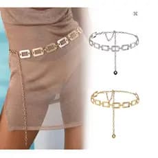 Corrente De Cintura Para Mulheres Cinto De Metal geometrico