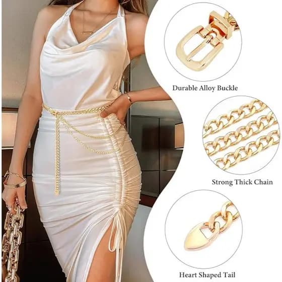Cinto Feminino  Corrente Moda Blogueira Cinto Body Chain Moda influencer charmoso
