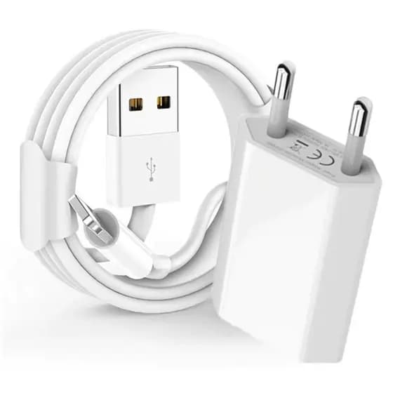 Kit Carregador Cabo Usb Rápido Europeu Para iPhone 5/6/7/8/X/11/12 Pro Max