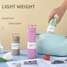 Garrafa De Água Tipo Palha Portátil Com Isolamento De Aço Inoxidável Copo De Café 150ML/250ML
