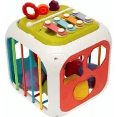 Cubo De Atividades 7 Em 1 Brinquedo Infantil Cubo de atividade educativa Cordões Didático Sensorial