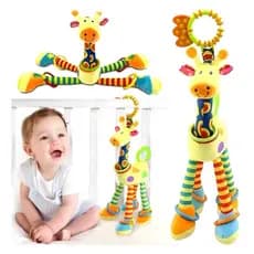 Brinquedo Girafa Pelúcia Chocalho Mordedor Móbile Berço Bebê Urso Elefante Macaco
