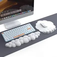 Confortável Tapete De Descanso Para O Pulso Do Mouse Em Forma De Nuvem Teclado Almofada De Apoio