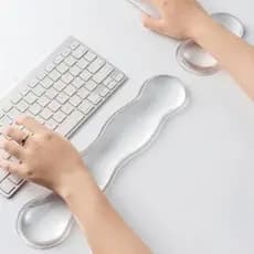 Apoio de Pulso Gel Transparente para Teclado e Mouse – Kit Ergonômico Conforto e Alívio de Dor