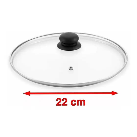 Tampa De Vidro 22 Cm Para Panela Frigideira e Caçarola