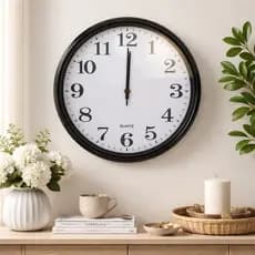 Relógio de Parede Decorativo 30cm Preto Quartz Estilo Moderno Elegante e Fácil de Instalar