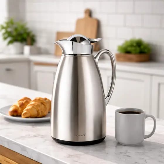 Garrafa Térmica Aço Inox Escovado 1 Litro Conserva Bebidas Quentes e Frias Design Elegante e Resistente