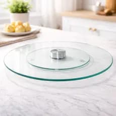Boleira Bailarina de Vidro Temperado 30 cm Base Giratória Para Bolo Torta Cupcake Profissional e Resistente Premium