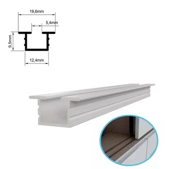 Trilho Superior Inferior Para Porta de Correr Guarda Roupa 3050 ( 2 Barras na Medida a Escolher )