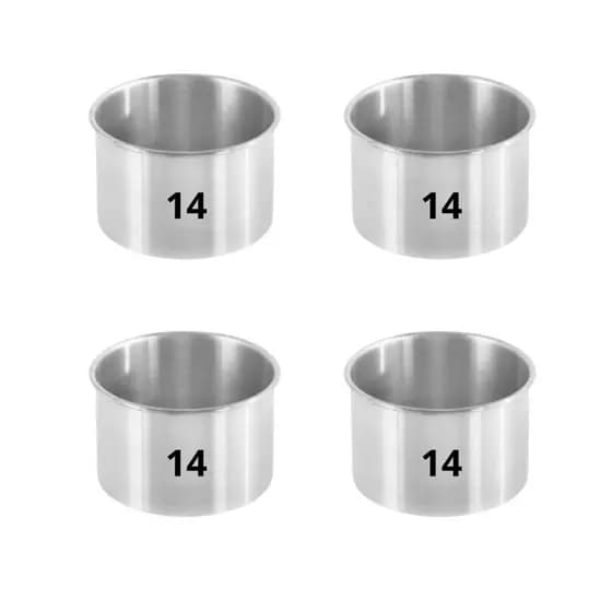 Jogo Kit Com 04 Formas Alta N14 x 10 Com 10cm De Altura Para Bolo Torta Redonda Aluminio