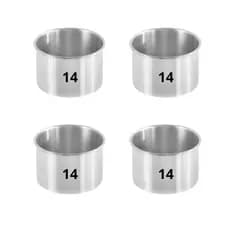 Jogo Kit Com 04 Formas Alta N14 x 10 Com 10cm De Altura Para Bolo Torta Redonda Aluminio