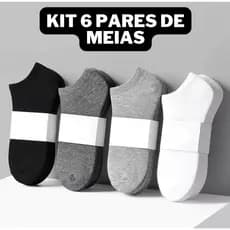 KIT 6 Pares Meia Soquete Cano Curto Promoção Atacado