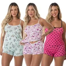 Kit 3 Pijama short dool baby micro estampado
