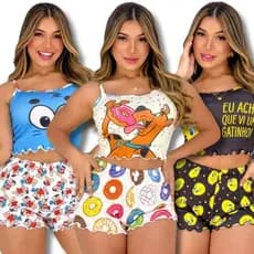 Kit ate 5 pijamas baby dool sortidos SUEDE personagem