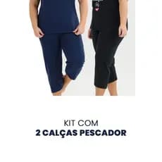 Kit com 2 Calças Corsário em Malha 100% Algodão modelo Capri Pescador