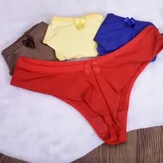 Kit Com 8 Calcinhas Tanga Fio Duplo