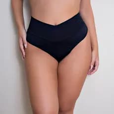 Kit 3 Calcinhas Cinta Modeladora Cós Alto Fio Dental Duplo Cintura Alta Tanga Conforto