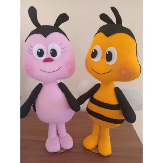 Bonecos Bichikids Grandes em feltro para decoração de Festa (Kit com 4 peças)