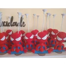 kit com 12 centros de mesa Homem Aranha