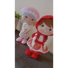 chapeuzinho Vermelho em feltro e a vovozinha para Decoração de festa infantil