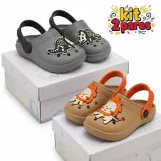 Kit 2 Sandália Infantil Menino Macia e Confortável Papete Leve e Colorida