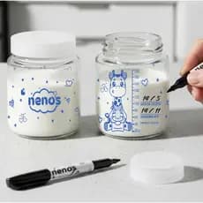 10 Potes de Vidro Armazenar Leite Materno ou Papinha com Graduação 200ml (Cap. 240ML)