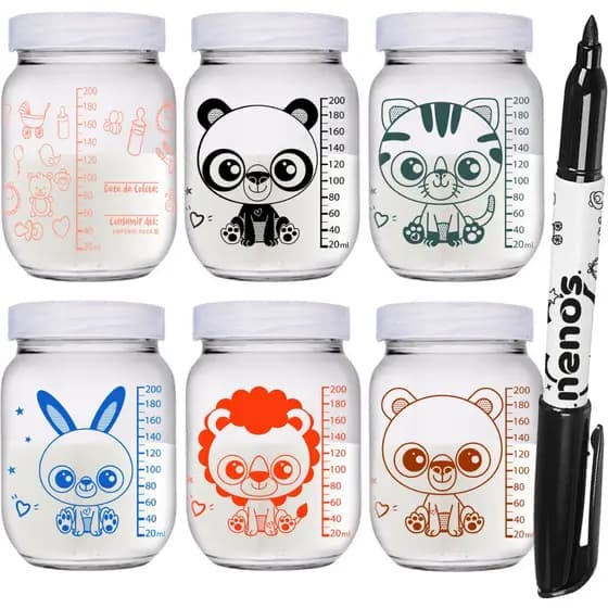 12 Potes Vidro Armazenar Leite Materno, Papinha (267.KAWAI-R)