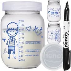 10 Potes Vidro Armazenar Leite Materno, Papinha (267.MENINO)