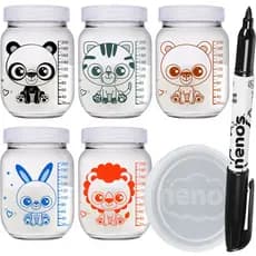 5 Potes Vidro Armazenar Leite Materno, Papinha (267.KAWAII)