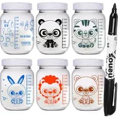 6 Potes Vidro Armazenar Leite Materno, Papinha (267.KAWAII-A)