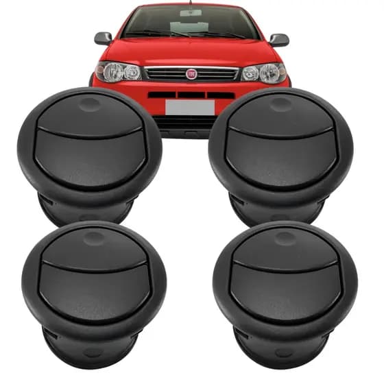 Kit 4 Difusor Ar Fiat Palio Fire 2004 Até 2014 Apenas Palio Fase 2 Preto