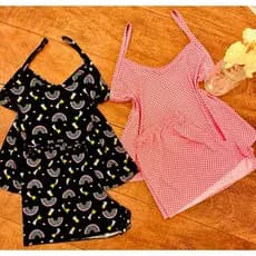 Kit 5 Pijamas Malha fria Adultos Femininos Baby Doll liganete