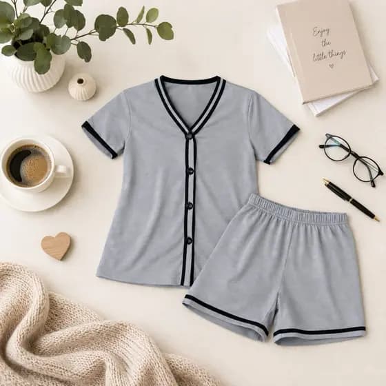 Pijamas Americano Baby Doll Cirúrgico com botões em Malha