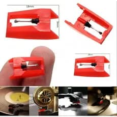 2 agulhas lote kit para toca disco vinil som antigo moderno vitrola maleta
