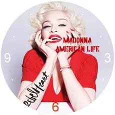 relógio de parede madonna cantora pop diva mulheres para sala quartos churrasqueira cozinha decoração arte musical