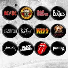 botton personalizado 10 unidades rock bandas cantores
