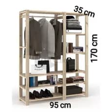 Estante Arara Com Prateleiras Guarda Roupa Para Closet