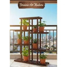 Floreira de chão, Suporte Para Vasos De Plantas Em Madeira Modelo GGG