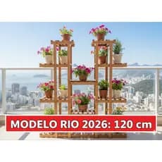 Floreira de chão envernizado , Suporte Para Vasos De Plantas Modelo Eiffel GGG 120
