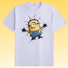 San Prime - Camiseta camisa amarelo infantil  minions desenho crianças Streetwear