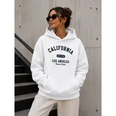 Moletom Feminino Canguru Aesthetic Streetwear Capuz Algodão Flanelado Casual 100% Algodão Premium