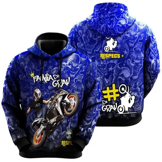 Moletom Blusa Casaco Sublimado 100% Poliéster Família Do Grau Moto 244 San Prime