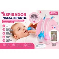 Aspirador Nasal Infantil de Sucção Manual - Rosa ou Azul Livre BPA +0 Meses