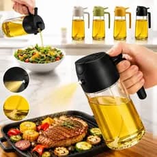 Spray Borrifador 2 em 1 Galheteiro Vidro 470ml  Dosador Azeite Vinagre e Óleo - Sortido
