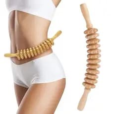 massagem de rolo de terapia de madeira de 12 rodas, massageador curvo projetado