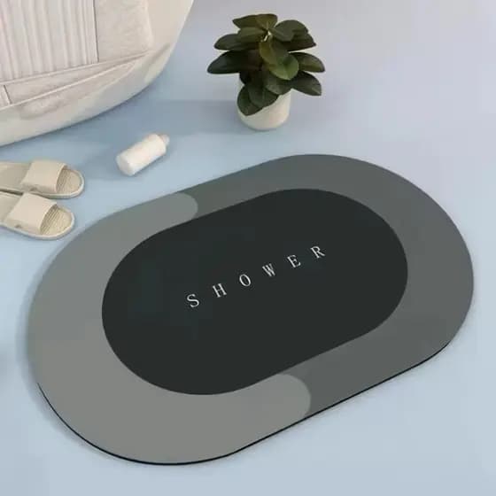 Tapete de Banheiro Cozinha Varanda Microfibra Quadrado Oval